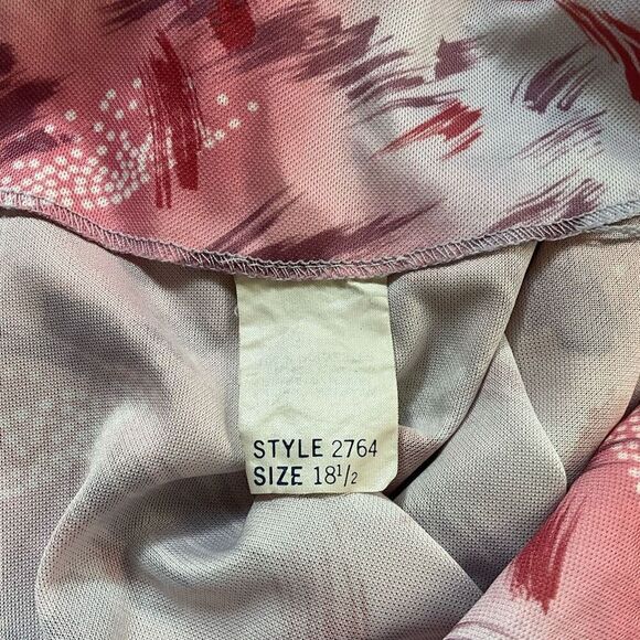 Vintage Womens Large One Button Blazer Pink Blue Abstract Design Long Sleeve - Picture 9 of 11